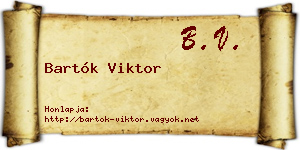 Bartók Viktor névjegykártya